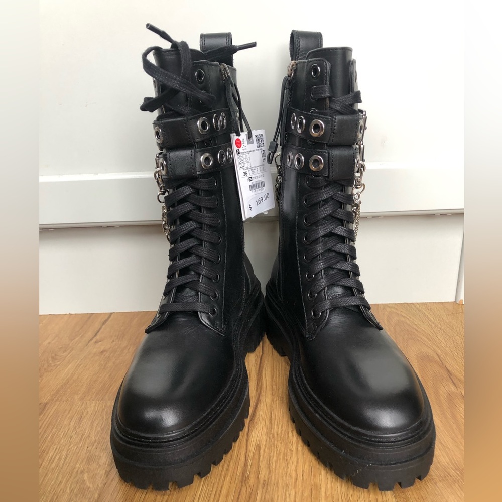Zara genuine leather boots